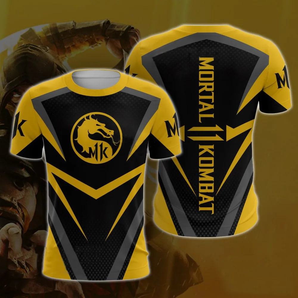 

Real person quick fighting game 3D printing role-playing street clothing fashion round neck men's T-shirt