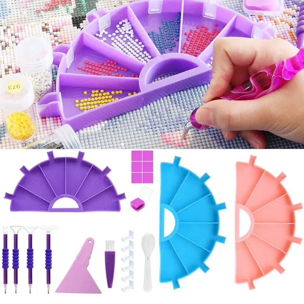 

Capacity Drill Palette Cleaning Brush Diamond Painting Tray Kits Cross Stitch Tools Diamond Painting Pen Beading Plates