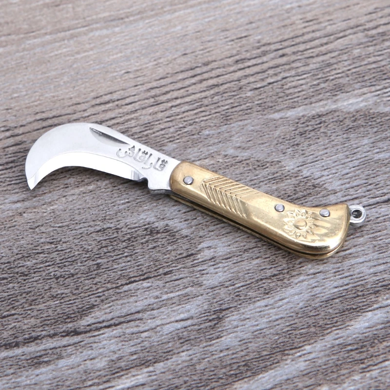 

Retro Carving Small Pocket Keychain Mini Folding Folder Knife Brass New