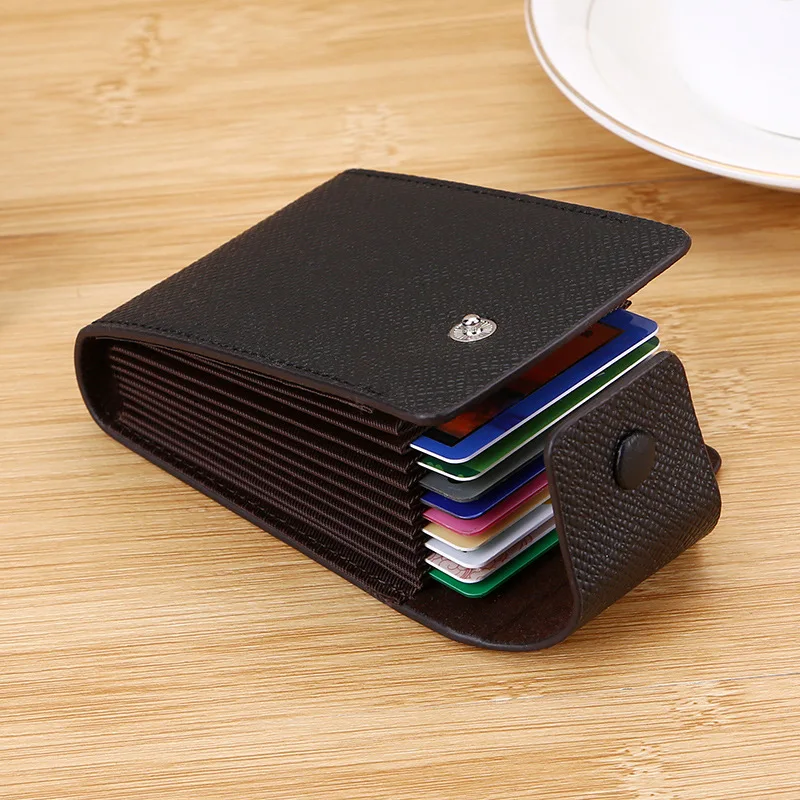 

Credit Card Holder for Man Anti-theft Anti-degaussing Driver License ID Card Holder Leather Wallet Men Purse Multi Card Slots