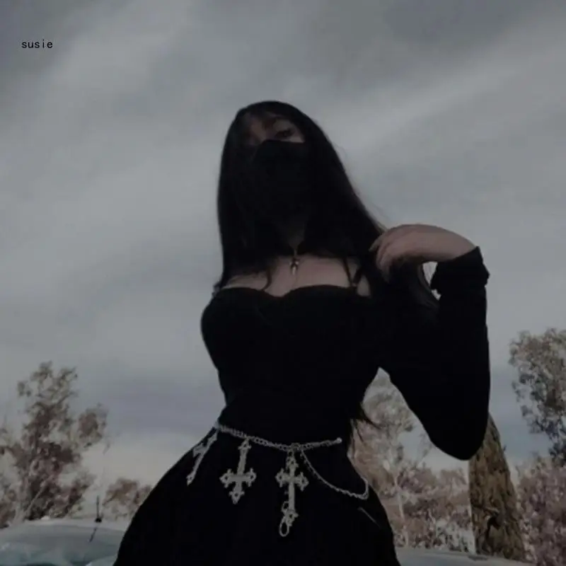 

X7YA Charm Pendant Belly Chains Sexy Punk Belly Chain Vintage Party Body Chain Jewelry for Summer Beach Nightclub Party