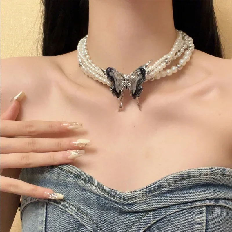 Многослойные жемчужные ожерелья Draweye Y2k для женщин модные ювелирные изделия в