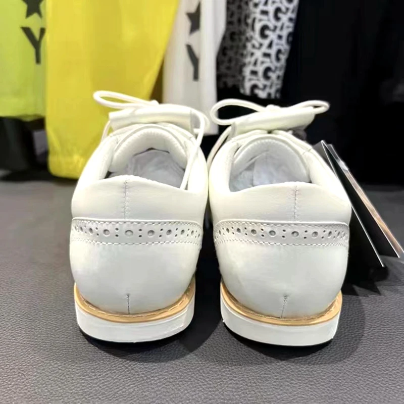 2022 Women's Golf Shoes High Grade Original Leather Waterproof Anti-Skid Sole Korean Brand Comfortable Fashionable Lady's Shoes