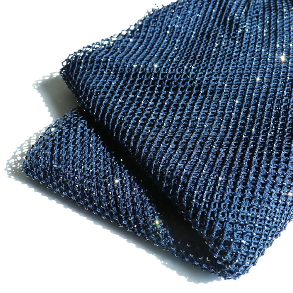 SS10 стразы на сетчатой основе тёмно-синяя ткань со стразами для шитья страз
