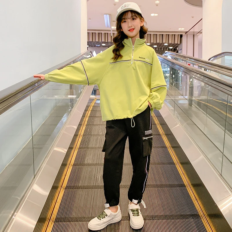 

Girls Suit Sweatshirts +Pants Cotton 2Pcs/Sets 2022 Spring Autumn Thicken School Outfits Sports Sets Kid Baby Children Clothing