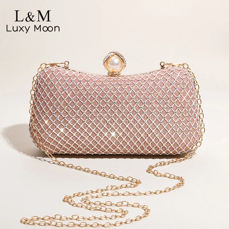 

Новая вечерняя женская сумка с бриллиантами, элегантная женская сумка-клатч на цепочке 2023, модная роскошная дизайнерская сумочка, маленькая сумочка X323H