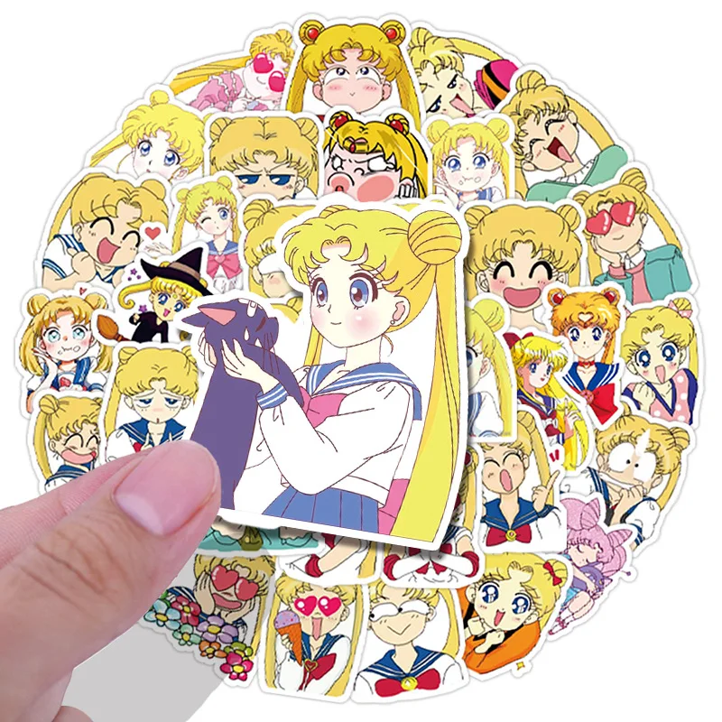 

40pcs Sailor Moon Sticker Cute Japanese Anime Cartoon Hand Account Material