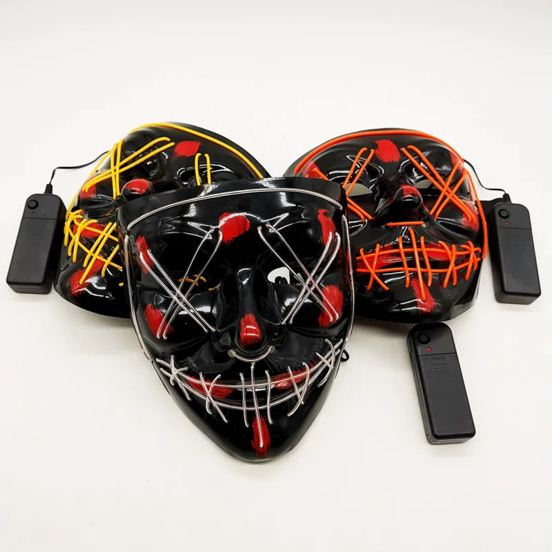 Анонимная маска для хакеров из фильма V-значит вендетта со светодиодный