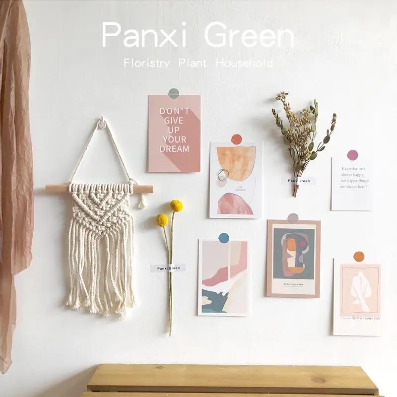 

Высушенные на воздухе цветы, прикроватная карта, настенная наклейка, наклейка, настенный фон, нордическая настенная комната