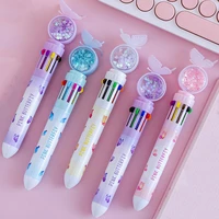 1pcs creative cartoon butterfly 10color ballpoint pen office stationery plastic ball pen students gift school supplies wholesale