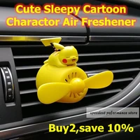 cute cartoon air freshener ac vent sleepy animation doll diffuser lovely pet style perfume ac parfum