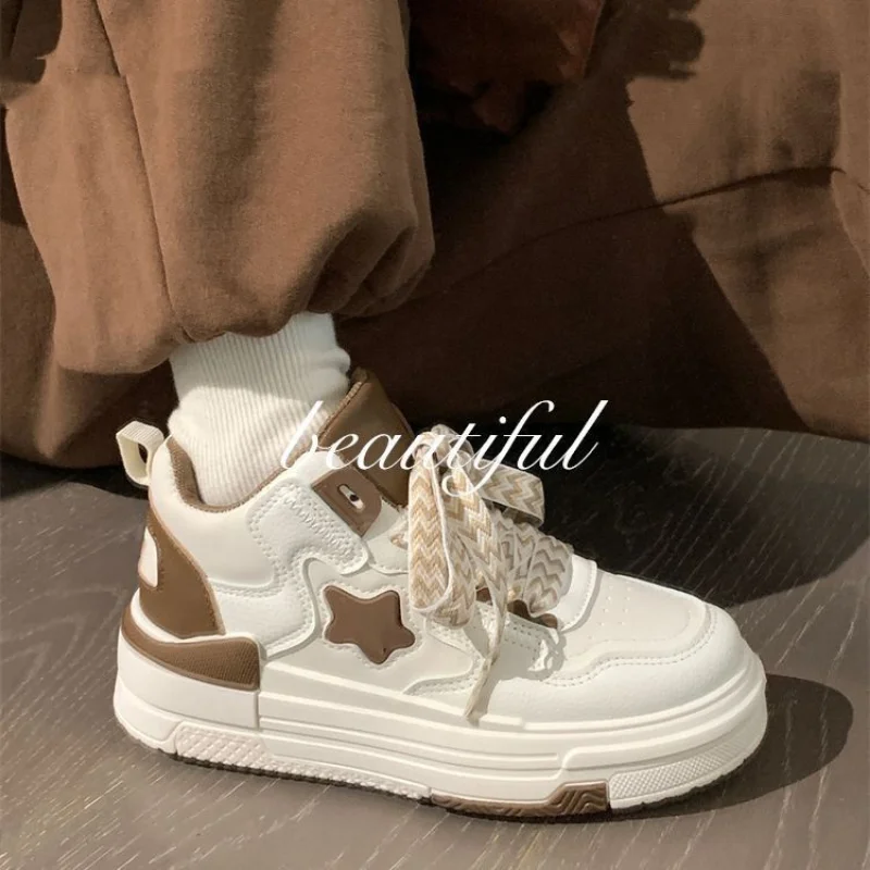 QWEEK 2023 Casual Canvas Platform Korean Khaki Black Women's Sneakers Lolita Sports Shoes Tennis Flat Vulcanize Running Fashion