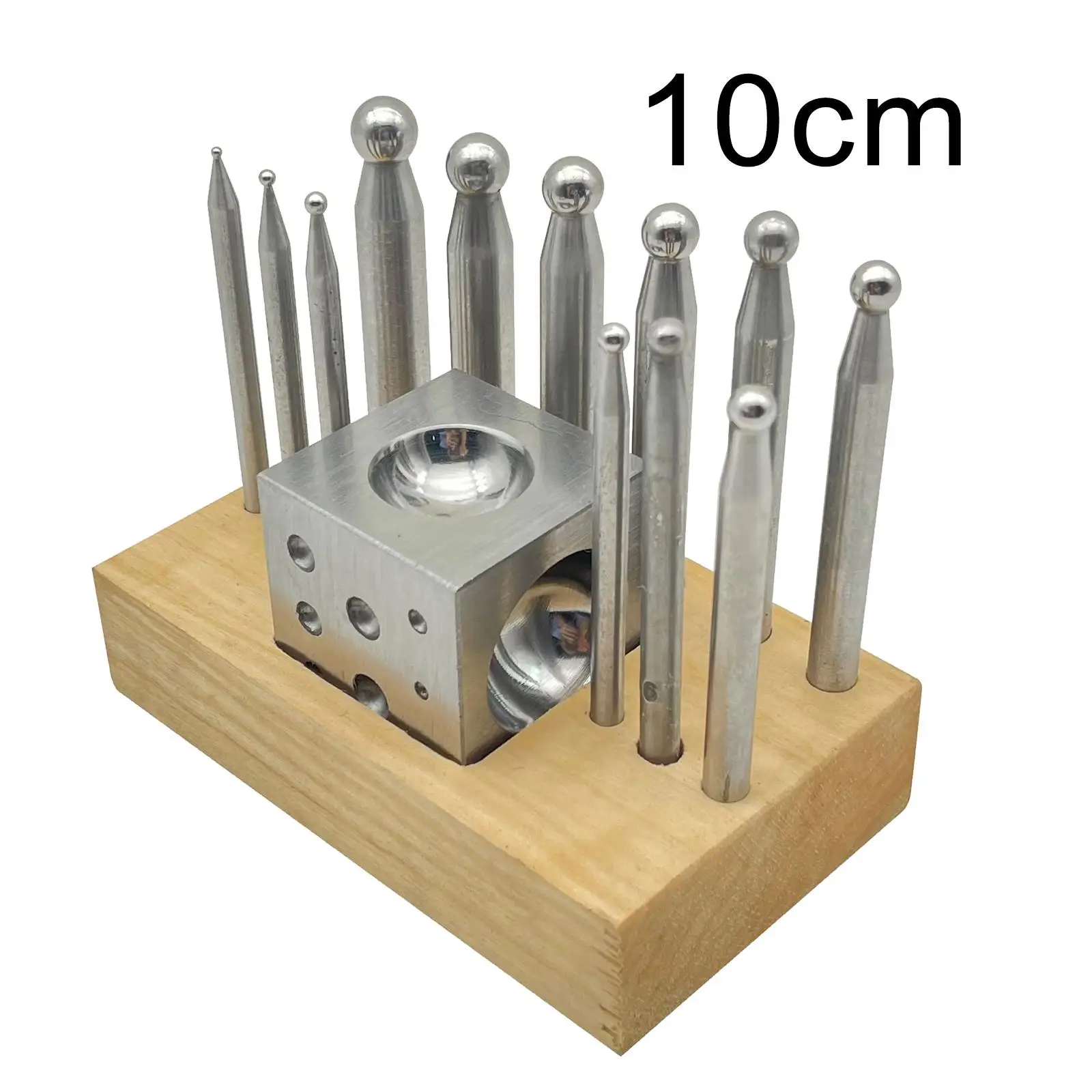 

13Pcs Dapping Doming Punch Block Set Jewelry Making Metal Forming Tool Good performance Jewelry Shaping Wooden Stand
