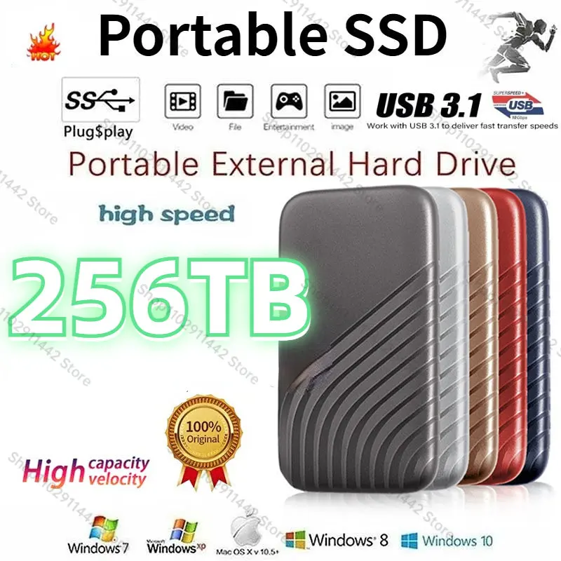 

Original High-speed 16TB 8TB SSD 2TB Portable External Solid State 64tb Hard Drive USB3.1 Interface Mobile disco duro for ps5