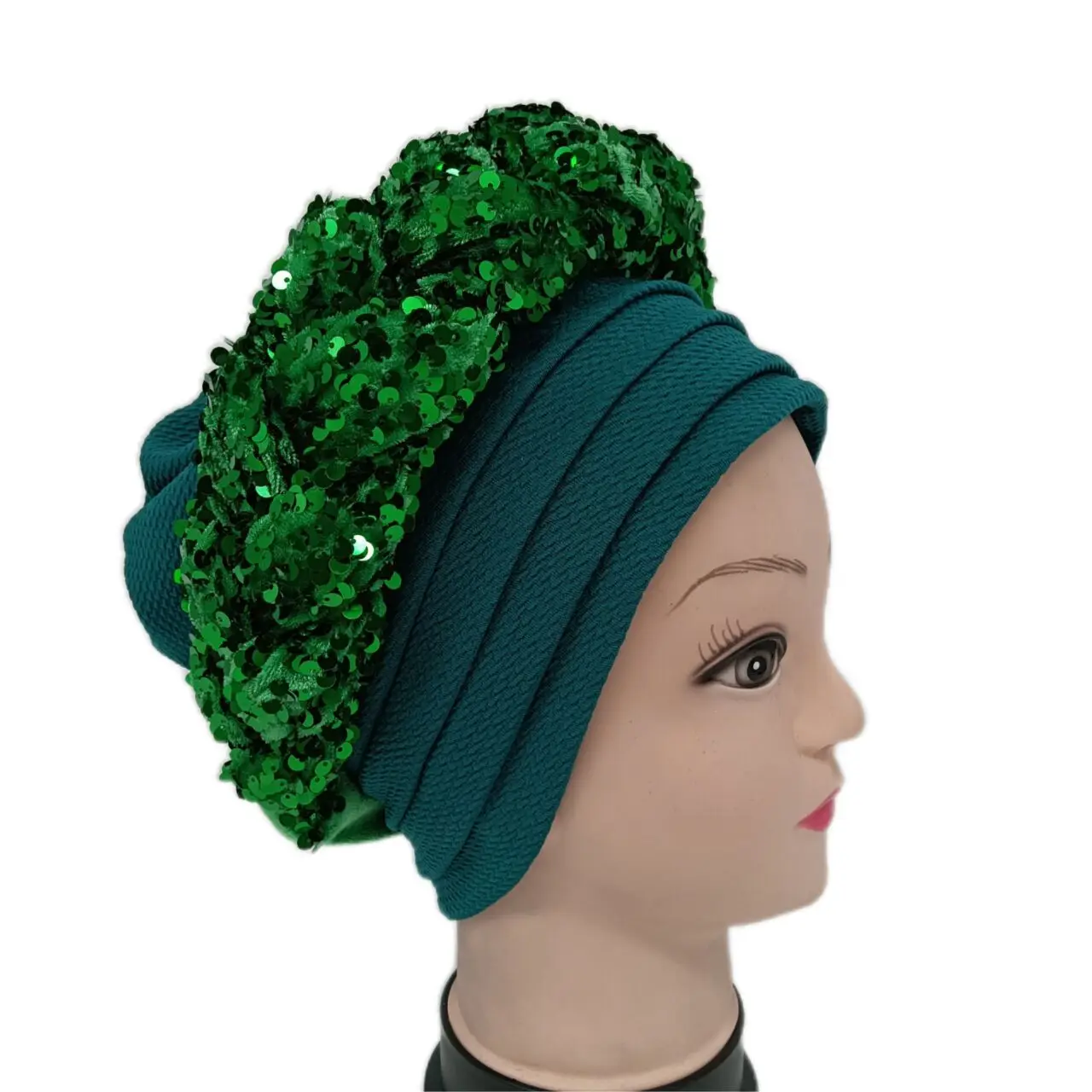 

Лето 2022, Африканский головной убор, африканские Женские однотонные модные головные уборы с блестками, африканские головные уборы, африканские головные уборы