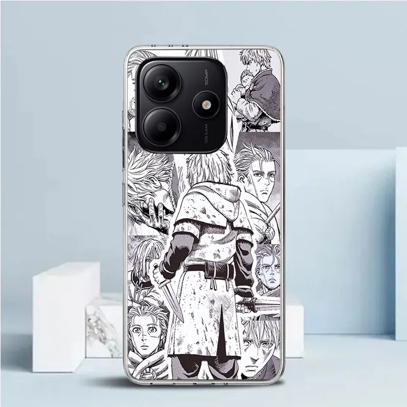 Фото Мягкий чехол Vinland Saga для Xiaomi Redmi Note 15 14 13 12 Pro Plus, чехол для телефона 14S 11S 11T 5G 11E 10 4G, узорчатый чехол Redmi Note №5
