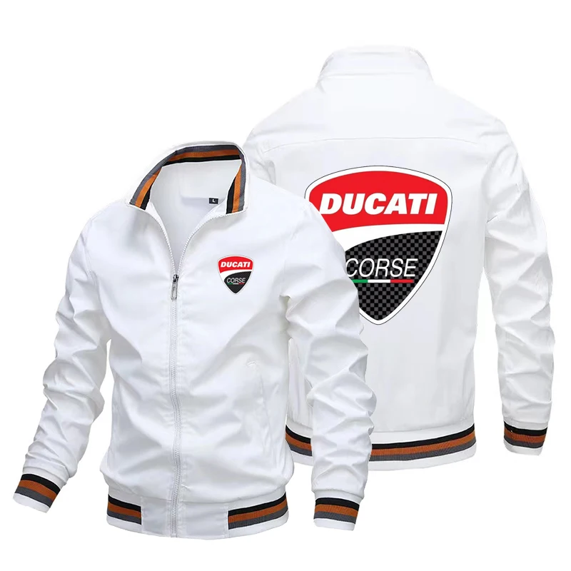 2023 New spring and autumn men's Ducati LOGO printed custom jacket fashion motorcycle locomotive bomber bomber bomber jacket men