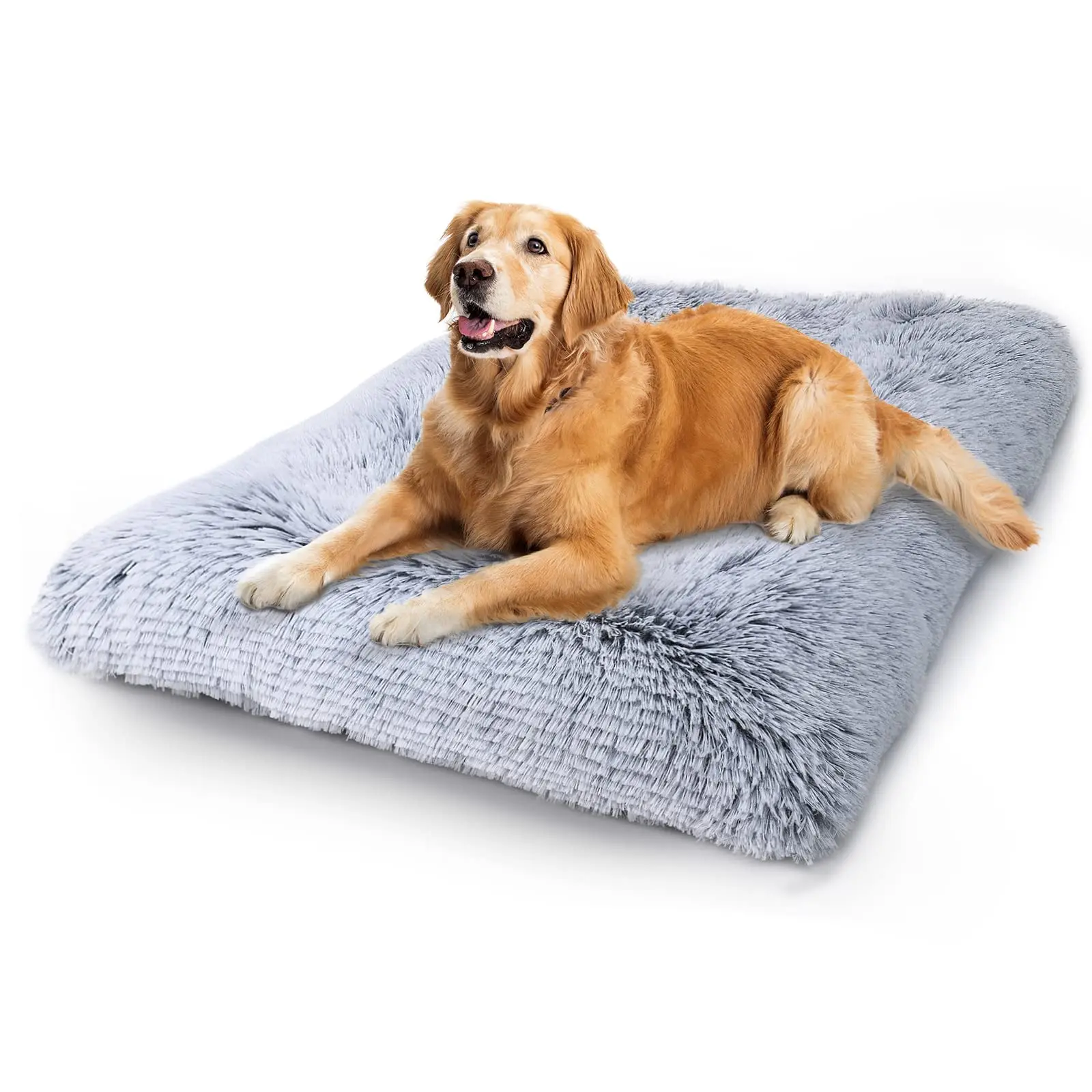 

Fluffy Calming Dog Bed Washable Pet Mat Waterproof Anti slip Anti Anxiety Pet Kennel For Large Medium Small Puppy Cats