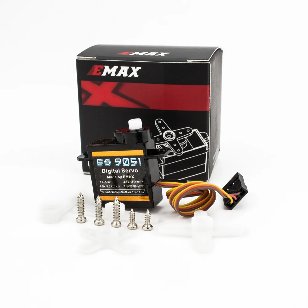 

4PCS Original EMAX ES9051 4.3g Micro Digital Servo 1.0KG for RC Model Airplane Helicopter Robot Replacement DIY Parts