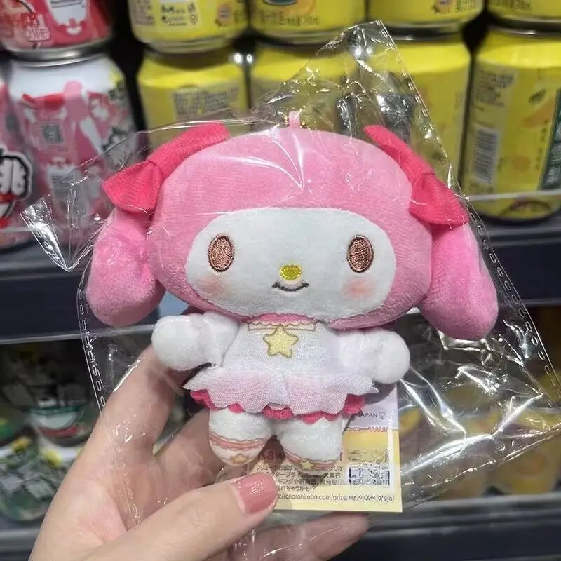 

Брелок Sanrio Kawaii Kuromi Hello Kitty плюшевый брелок Аниме картинка карточка наряд Мелодия подвеска Украшение Детские игрушки