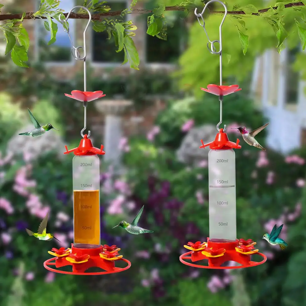 

Outdoor Hanging Hummingbird Feeder With 5 Feeding Ports Bird Feeder With Hooks For Garden Patio Decor