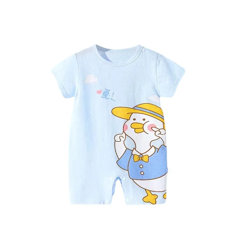 0-12M Unisex Newborn Baby Clothe Summer Thin Cotton Baby Romper Baby Boys Girls Short Sleeve Jumpsuit Playsuits Overalls Outfits images - 6