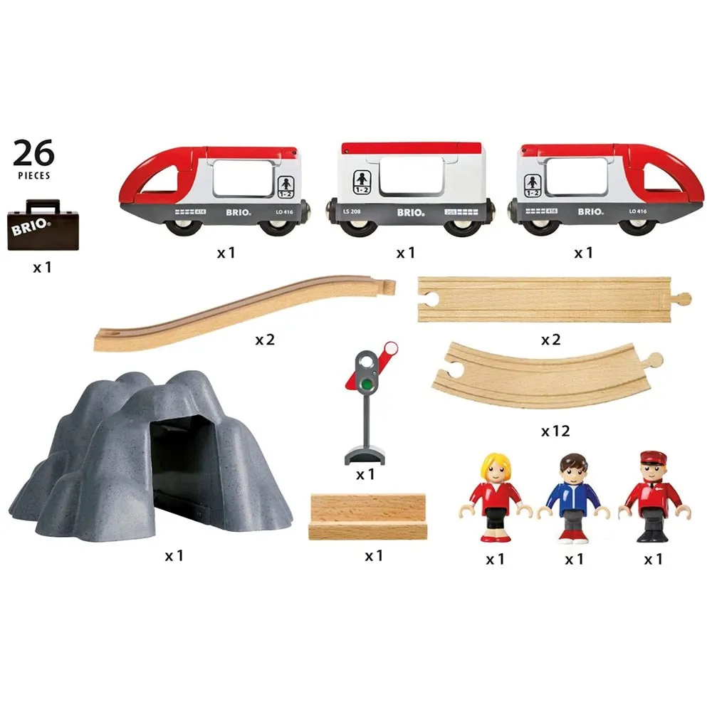 Железная дорога BRIO World-33773 стартовый набор | Игрушечный поезд из 26 предметов с
