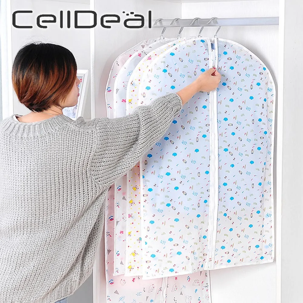 

Hanger Bag Dust Cover Thick Dustproof Convenient Storage Clothes Dance Clothing Hanging Coat Printing Dustproof Transparent Bags
