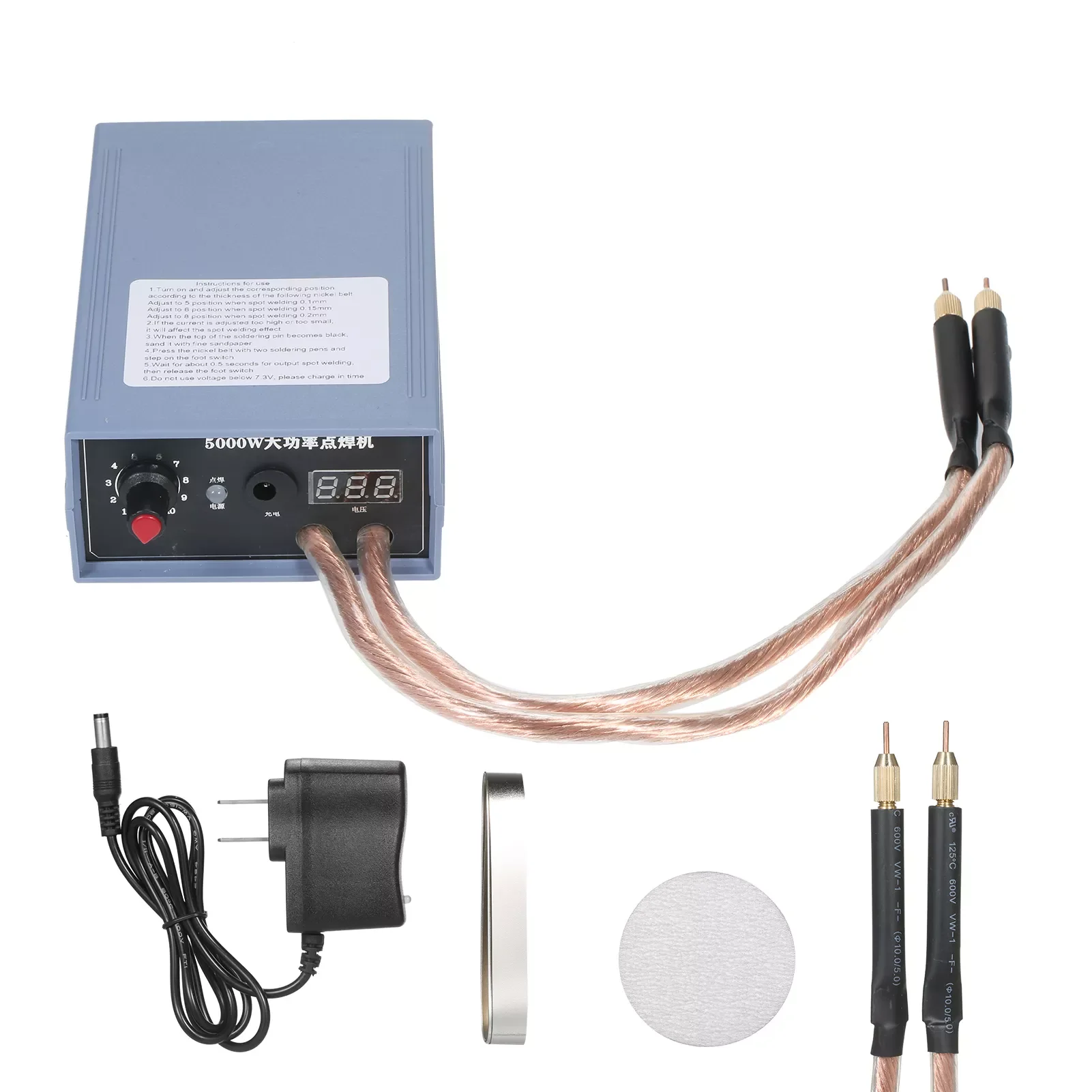 

Spot Welder 5000W High Power Handheld Spot Welding Machine Portable 0-800A Current Adjustable Welders for 18650 Battery EU Plug