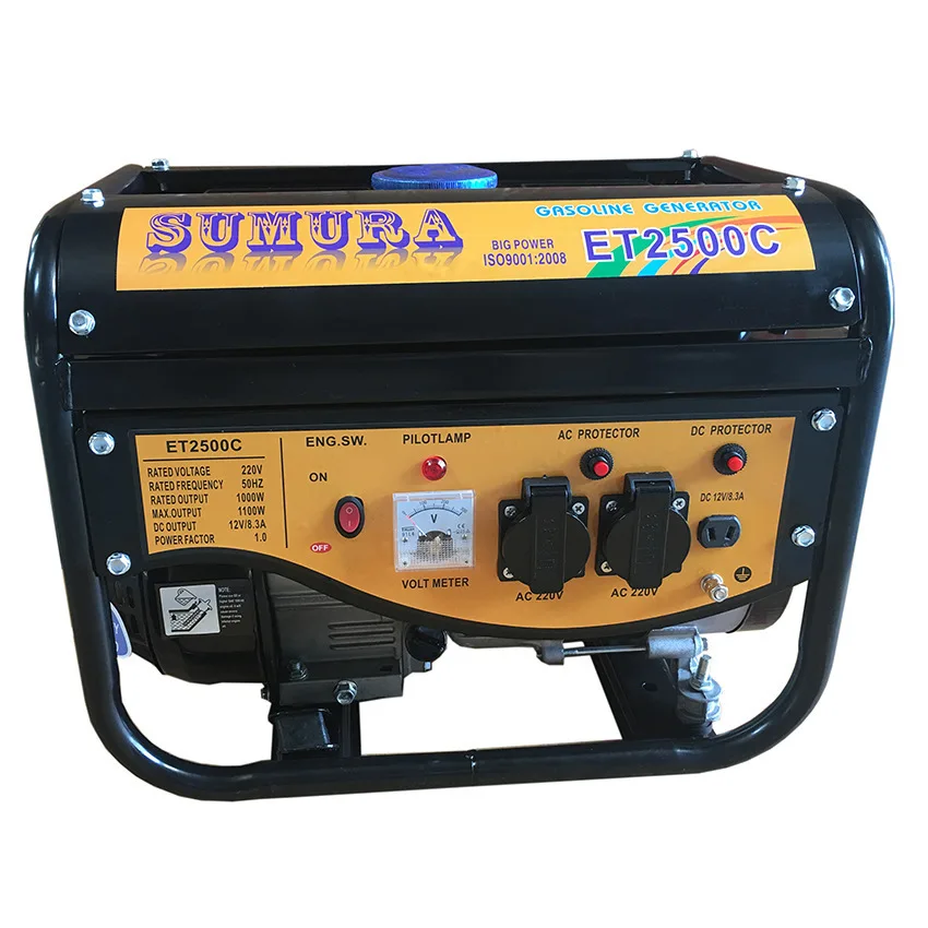 

Однофазный бензиновый генератор, номинальное напряжение 220 В, переносной генератор с ручным запуском, 1,5 кВт, 50 Гц