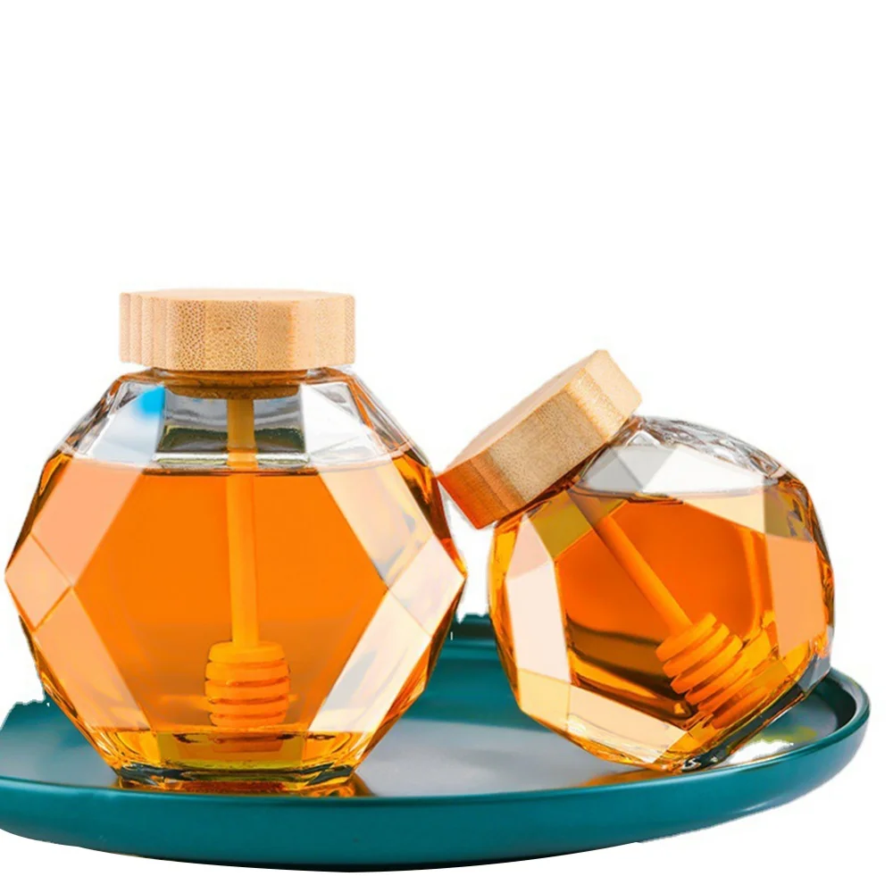 Hexagonal Jam Jars ,Transparent Glass Jam Jar ,Honey, Bottle