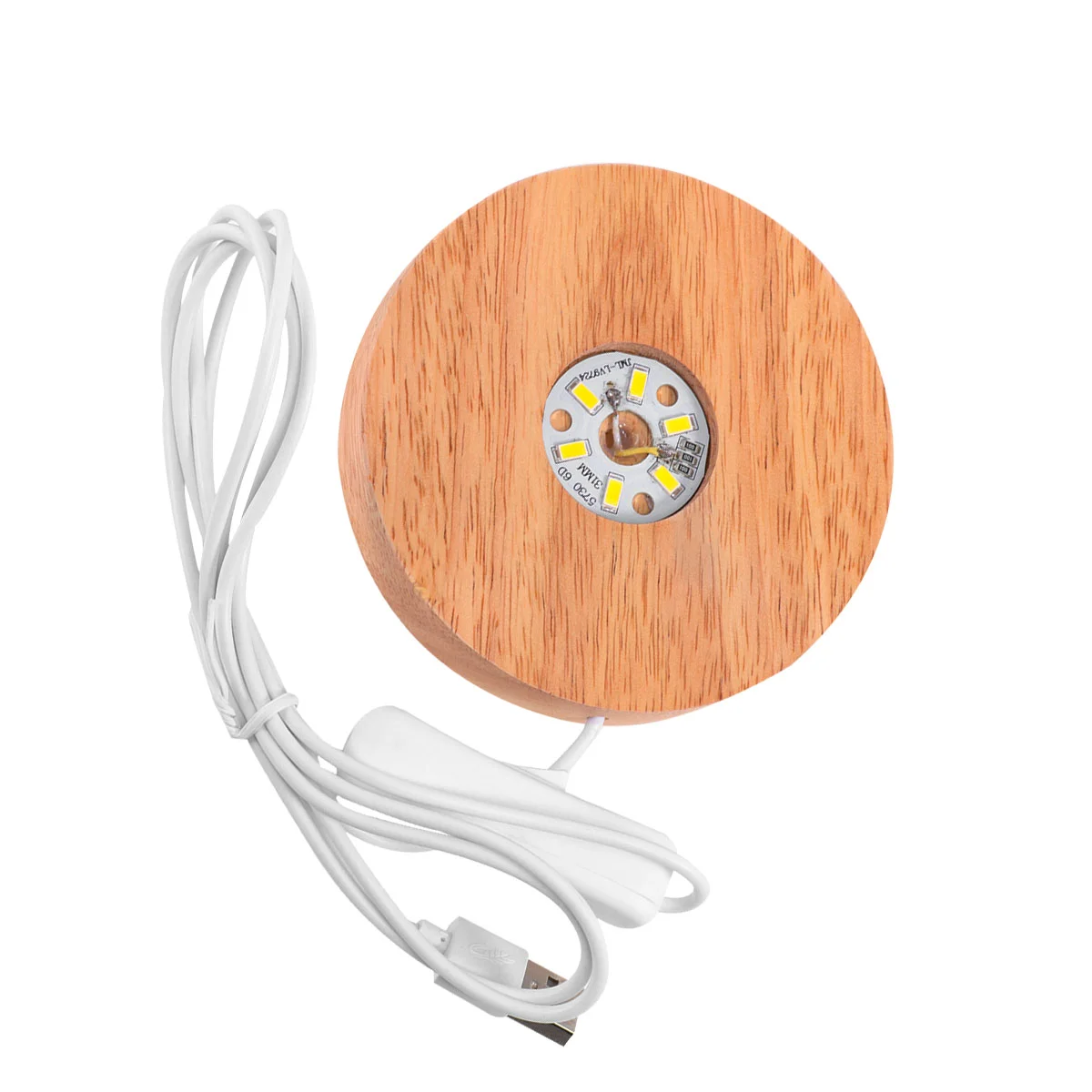 

Деревянная подставка для светодиодного дисплея, 3D ночной светильник, круглый держатель для кристаллов, стекло