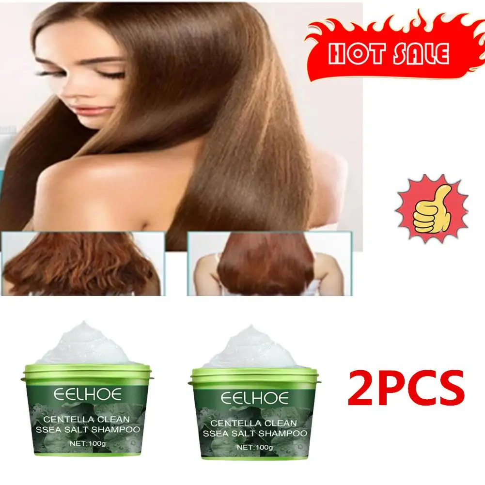 

2X Centella Clean Sea Salt Shampoo Deep Cleansing Anti-Dandruff Oil Control Anti-Itch Moisturizes Purify Scalp Mild Fuffy Hair