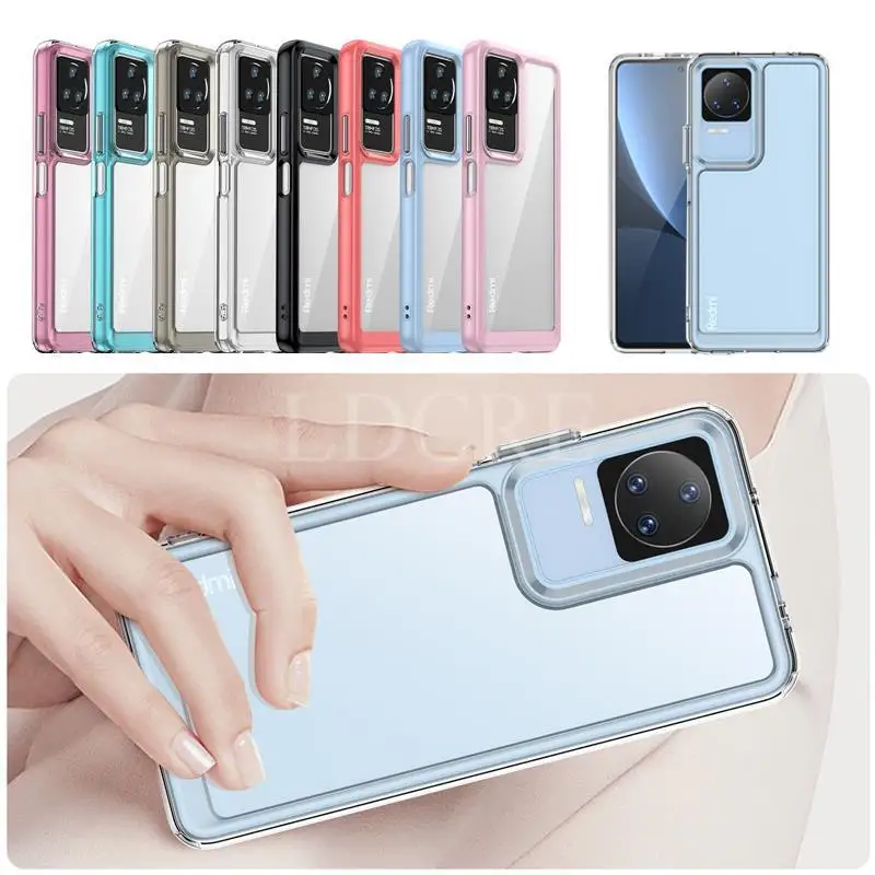 

For Xiaomi POCO F4 Case Silicone Clear Border TPU Phone Cover For POCO F4 5G X4 GT M4 X4 Pro Bumper Protector Case POCO F4 Cover