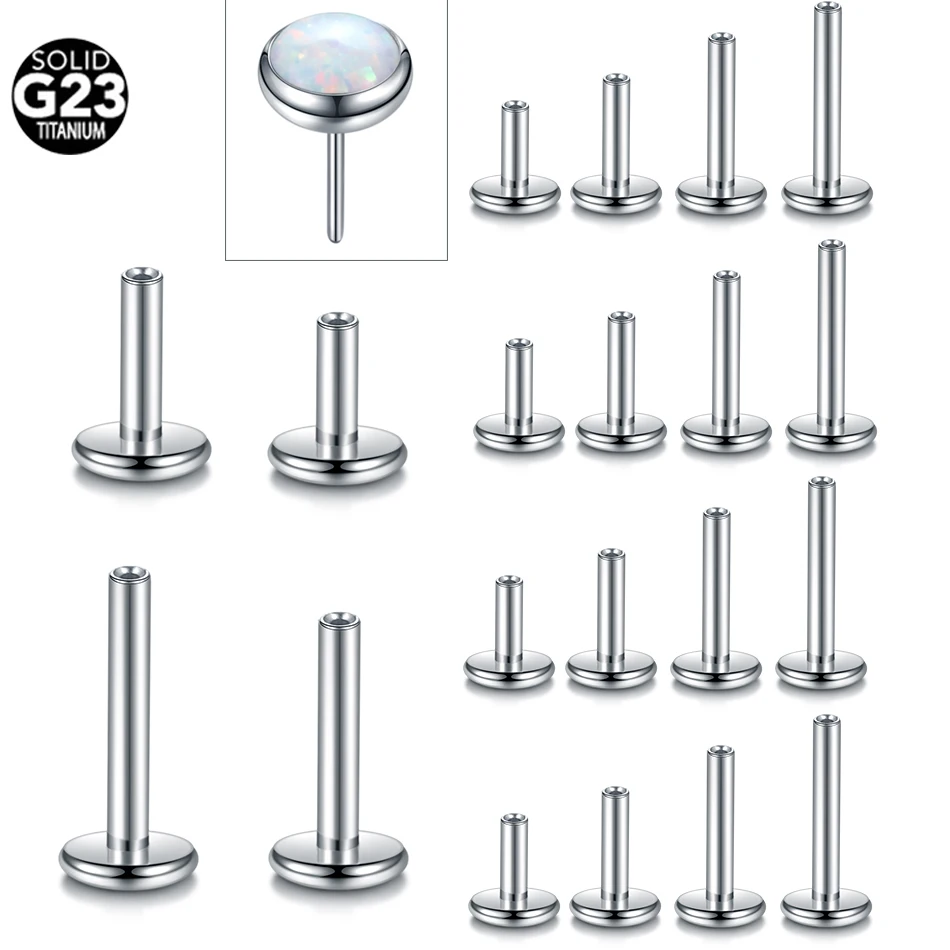 10pcs/lot Titanium Push-in Labret Bar Parts Labret Post Barbells Only For Lip Piercing Earring Cartilage Helix Stud Body Jewelry