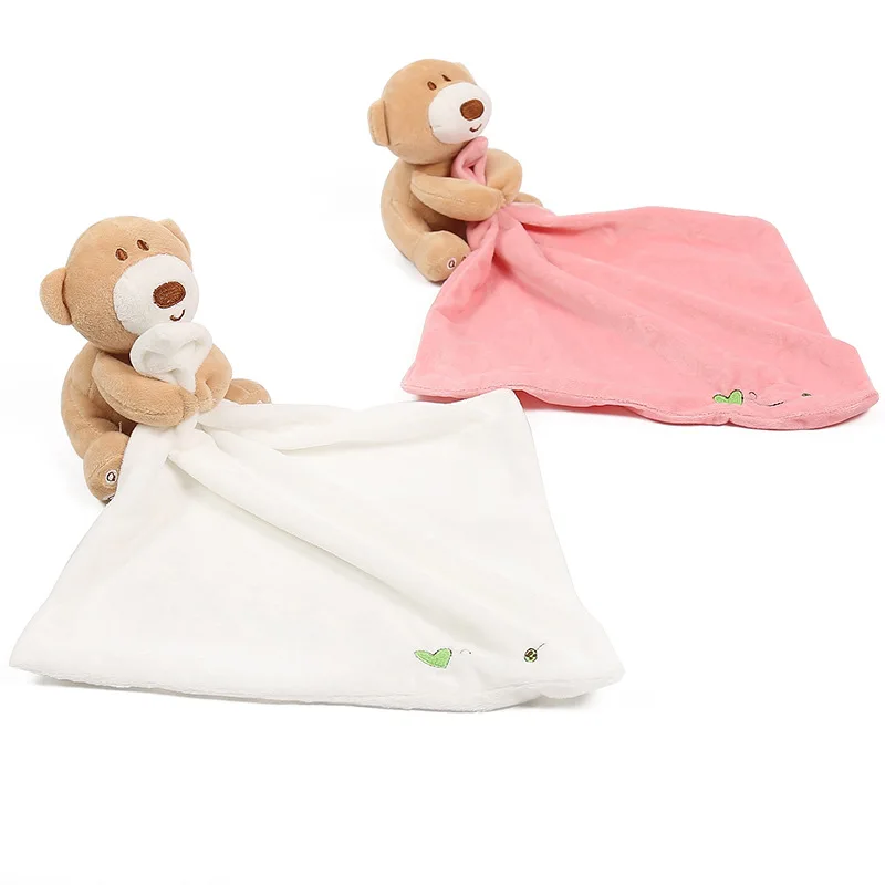 

24*24CM Infant Baby Bibs Nursery Toddler Security Cartoon Soft Smooth Bath Animal Toy Blanket Cartoon Bibs Baby Infant Towel