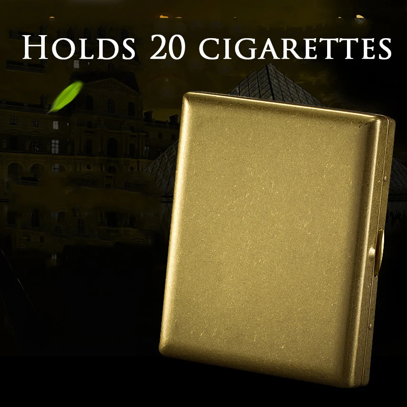 

20Pcs Retro Pure Copper Flip Cigarette Case Moisture-proof Anti-Pressure Cigarette Accessories Men Gift with Gift Box Packaging