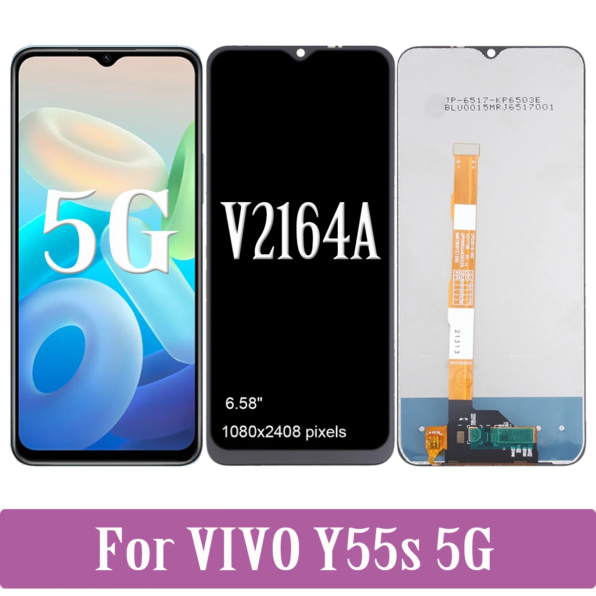 Оригинальный 6,58 'для VIVO Y55s 5G V2164A ЖК-дисплей для VIVOY55s кодирующий преобразователь сенсорного экрана в сборе LCD запасные части