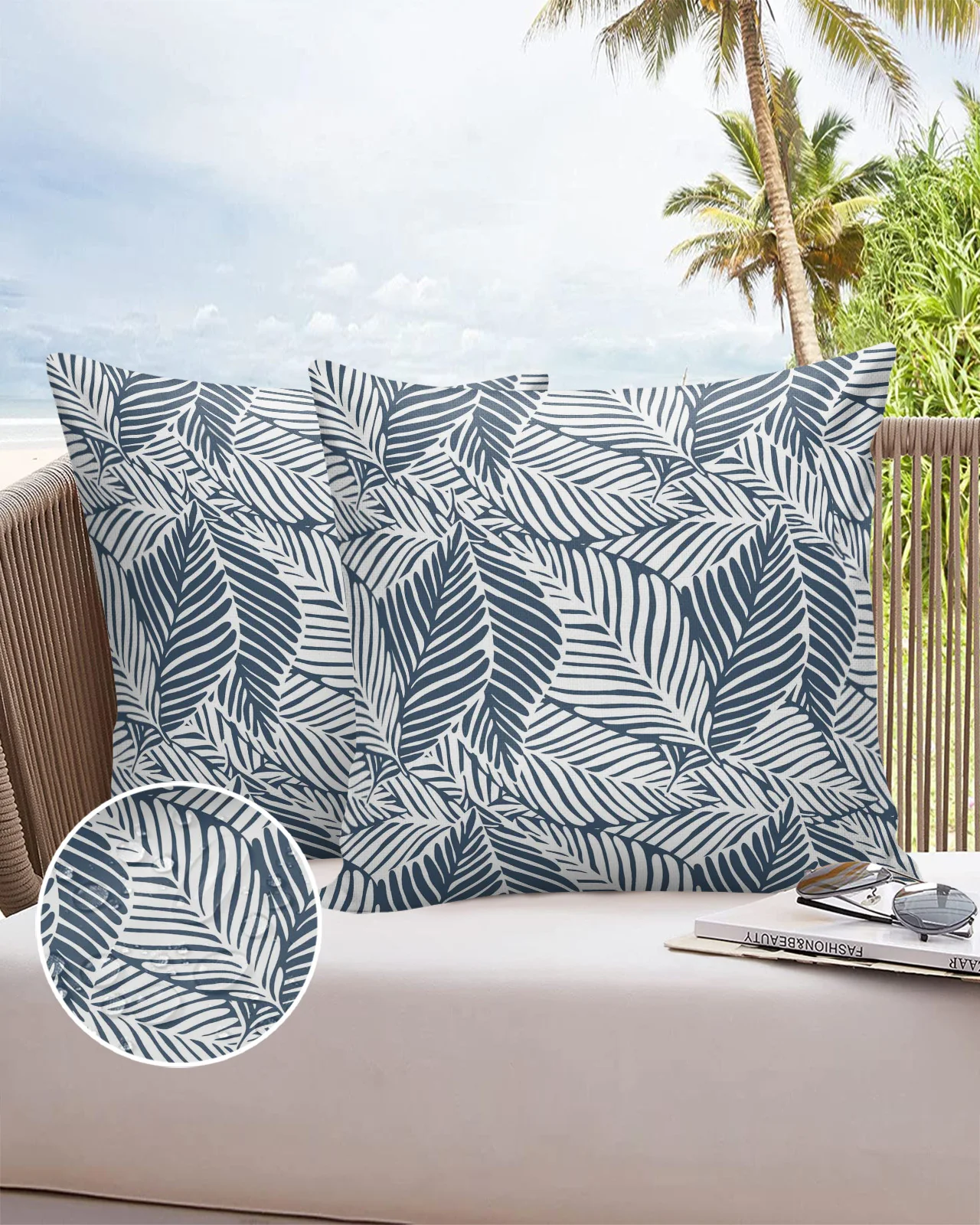 

Leaves Tropical Lines Pillowcase Modern Sofa Car Waist Cushion Covers Home Office Decor Printed Waterproof Pillow Cases