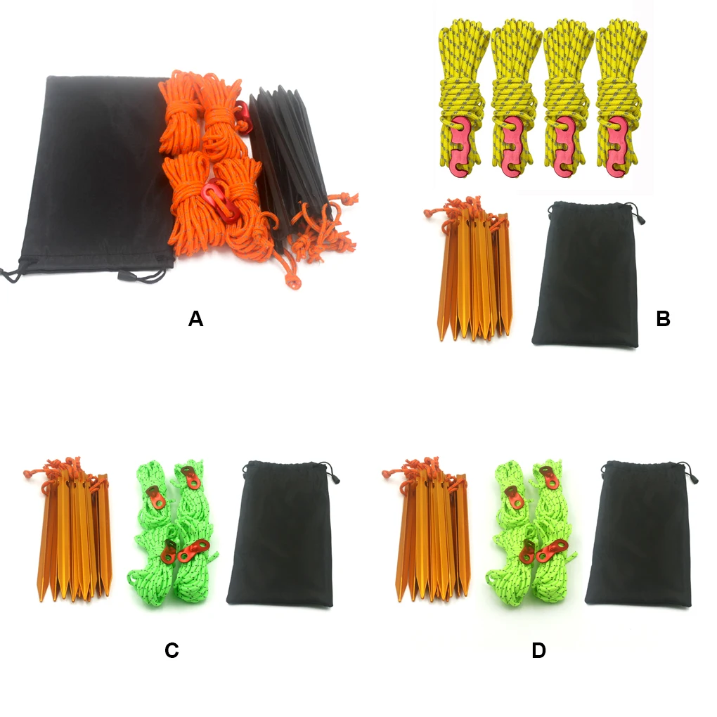 

Reflective Tent Rope Windproof Canopy Cord Multi-purpose Lanyard with Storage Bag Set Wind Ropes Supply Climbing Orange