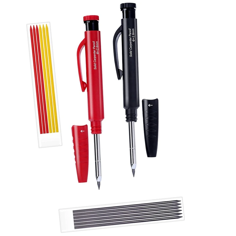 

Карандаш для столярных работ с 14 стержнями и глубоким отверстием, 2 шт.