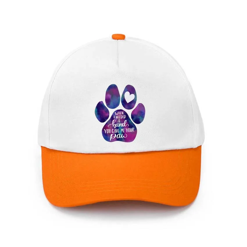 

Cartoon Paw Cat Dog Love Print Made Hat Baseball Cap Adjustable Children Hat Boys Girls Sun Hat Hip Hop Hat Add Your Design