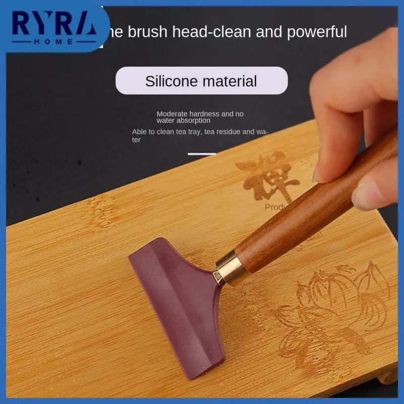 

The Handle Is Connected With Alloy Moderate Softness And Hardness Wood Grain Wiper Non Absorbent Wooden Tea Tray Scrubber