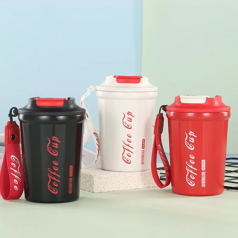 

304 Cola Insulated Coffee Tumbler Stainless Steel Vacuum Travel Tumbler Cup with Lid Straw Powder Coated Coffee Mugs 18/8 Inox