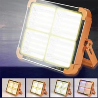 Rechargeable Solar Flood Light Waterproof Outdoor Emergency Warning Light LED Reflector Spotlight Construction Lamp Projector