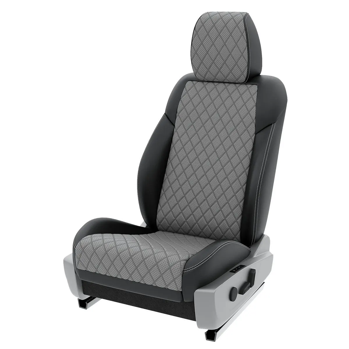 Чехлы на сиденья Renault Dokker 2012-2021 Черный Серый