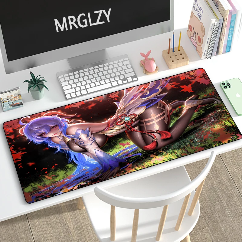 

Anime Busty Beauty Genshin Impact Anti-slip Rubber GANYU Mouse Pad Raiden Shogun Keyboard Mousepads DeskMat for Laptop Gamer Pad