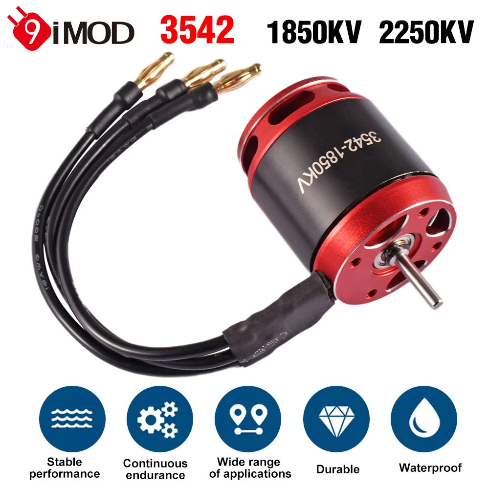 9IMOD 3542 Бесщеточный двигатель Outrunner 1850/2250KV для радиоуправляемого гусеничного