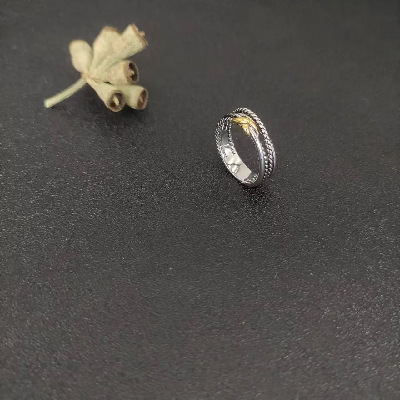 X for Women 1:1 High Quality Station Cable Cross Collection Vintage Ethnic Loop Hoop Pendant Punk Jewelry Band Ring