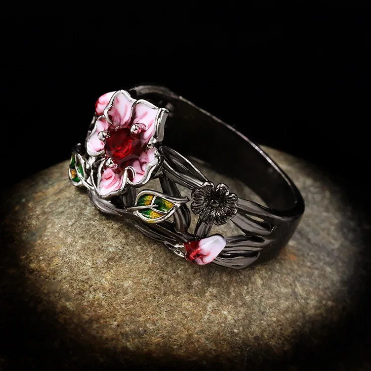 Коллекция 925 года модное кольцо и серьги в виде цветка креативный набор из трех